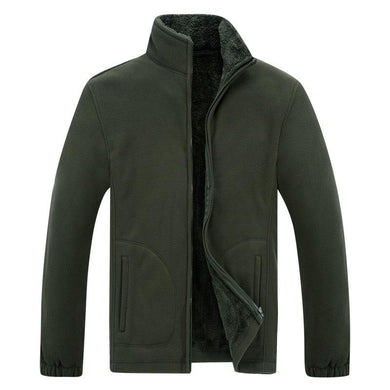 Winter Jacket Men Soft Shell Fleece Warm Army Green Men